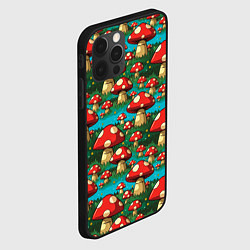 Чехол для iPhone 12 Pro Max Мультяшный мухомор паттерн, цвет: 3D-черный — фото 2