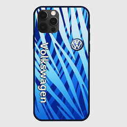 Чехол iPhone 12 Pro Max Volkswagen - синий камуфляж