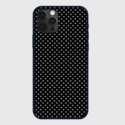 Чехол для iPhone 12 Pro Max В мелкий горошек на черном фоне, цвет: 3D-черный