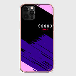 Чехол для iPhone 12 Pro Max Audi stripes, цвет: 3D-светло-розовый