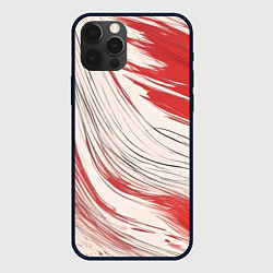 Чехол iPhone 12 Pro Max Абстракция красно-белая