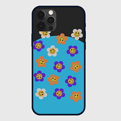Чехол для iPhone 12 Pro Max Ромашковое поле улыбок, цвет: 3D-черный