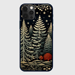 Чехол для iPhone 12 Pro Max Новогоднее настроение лес, цвет: 3D-черный