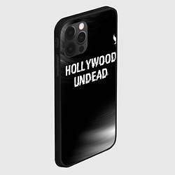 Чехол для iPhone 12 Pro Max Hollywood Undead glitch на темном фоне посередине, цвет: 3D-черный — фото 2