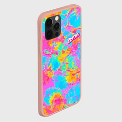 Чехол для iPhone 12 Pro Max Барбм - цветочный абстрактный паттерн - тай-дай, цвет: 3D-светло-розовый — фото 2