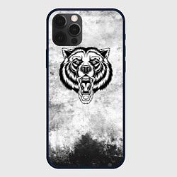 Чехол для iPhone 12 Pro Max Texture - медведь в ярости, цвет: 3D-черный