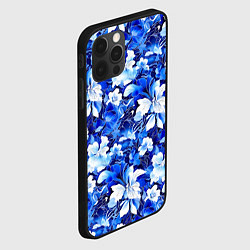 Чехол для iPhone 12 Pro Max Голубой цветник, цвет: 3D-черный — фото 2
