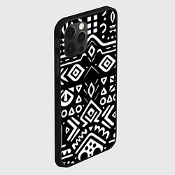 Чехол для iPhone 12 Pro Max Черно-белый абстрактный паттерн, цвет: 3D-черный — фото 2