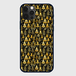 Чехол для iPhone 12 Pro Max Золотой ельник, цвет: 3D-черный