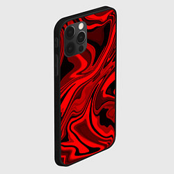Чехол для iPhone 12 Pro Max Красно-чёрная пластичная абстракция, цвет: 3D-черный — фото 2