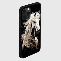 Чехол для iPhone 12 Pro Max Лошадь белая в ночи, цвет: 3D-черный — фото 2