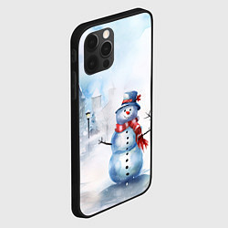Чехол для iPhone 12 Pro Max Новогодний день со снеговиком, цвет: 3D-черный — фото 2