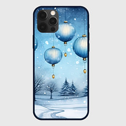 Чехол для iPhone 12 Pro Max Крупные новогодние шары, цвет: 3D-черный