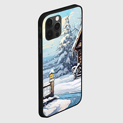 Чехол для iPhone 12 Pro Max Деревянный зимний домик, цвет: 3D-черный — фото 2