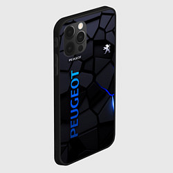 Чехол для iPhone 12 Pro Max Peugeot - плиты с эффектом свечения, цвет: 3D-черный — фото 2