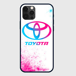 Чехол для iPhone 12 Pro Max Toyota neon gradient style, цвет: 3D-черный