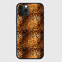 Чехол для iPhone 12 Pro Max Текстура кожи животного паттерн, цвет: 3D-черный