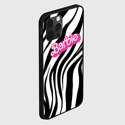 Чехол для iPhone 12 Pro Max Ретро Барби - паттерн полосок зебры, цвет: 3D-черный — фото 2