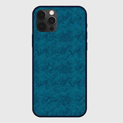 Чехол для iPhone 12 Pro Max Бирюзовая текстура имитация меха, цвет: 3D-черный
