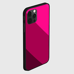 Чехол для iPhone 12 Pro Max Широкие розовые полосы, цвет: 3D-черный — фото 2