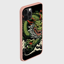 Чехол для iPhone 12 Pro Max Символ года зеленый дракон, цвет: 3D-светло-розовый — фото 2