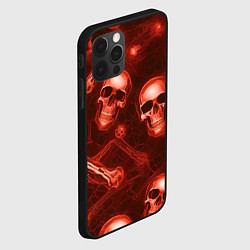 Чехол для iPhone 12 Pro Max Красные черепа и кости, цвет: 3D-черный — фото 2