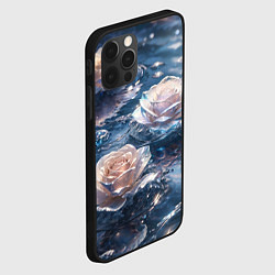 Чехол для iPhone 12 Pro Max Белые розы на воде, цвет: 3D-черный — фото 2