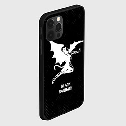 Чехол для iPhone 12 Pro Max Black Sabbath glitch на темном фоне, цвет: 3D-черный — фото 2