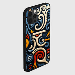 Чехол для iPhone 12 Pro Max Абстрактный цветной паттерн в славянском стиле, цвет: 3D-черный — фото 2
