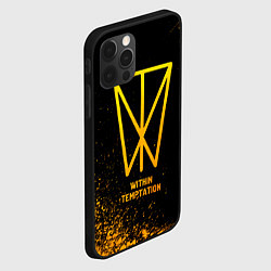 Чехол для iPhone 12 Pro Max Within Temptation - gold gradient, цвет: 3D-черный — фото 2