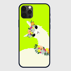 Чехол для iPhone 12 Pro Max Летняя лама - альпака в венке, цвет: 3D-черный