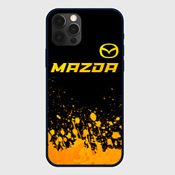 Чехол для iPhone 12 Pro Max Mazda - gold gradient посередине, цвет: 3D-черный