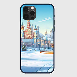 Чехол для iPhone 12 Pro Max Новогодний городской пейзаж, цвет: 3D-черный