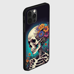Чехол для iPhone 12 Pro Max Скелет с яркими цветами, цвет: 3D-черный — фото 2