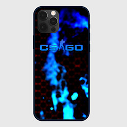 Чехол для iPhone 12 Pro Max CS GO синий огонь сталь, цвет: 3D-черный