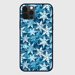 Чехол iPhone 12 Pro Max New Years pattern with snowflakes