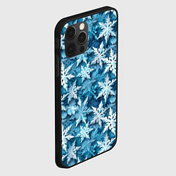 Чехол для iPhone 12 Pro Max New Years pattern with snowflakes, цвет: 3D-черный — фото 2