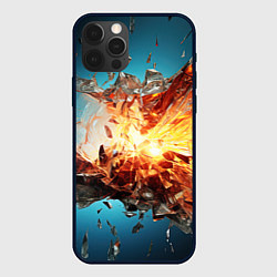 Чехол для iPhone 12 Pro Max Взрыв плиты, цвет: 3D-черный