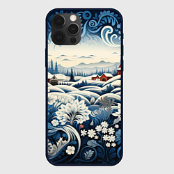 Чехол iPhone 12 Pro Max Зимний лес новогодний узор