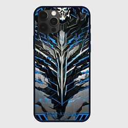 Чехол iPhone 12 Pro Max Киберпанк доспех синий