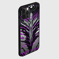 Чехол для iPhone 12 Pro Max Киберпанк доспех фиолетовый, цвет: 3D-черный — фото 2