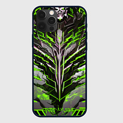 Чехол для iPhone 12 Pro Max Киберпанк доспех зелёный, цвет: 3D-черный
