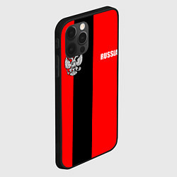 Чехол для iPhone 12 Pro Max Красный и черный - герб РФ, цвет: 3D-черный — фото 2
