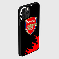 Чехол для iPhone 12 Pro Max Arsenal fc flame, цвет: 3D-черный — фото 2