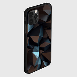 Чехол для iPhone 12 Pro Max Черная геометрическая абстракция - объемные грани, цвет: 3D-черный — фото 2