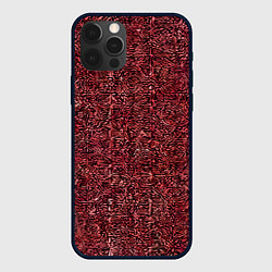 Чехол iPhone 12 Pro Max Чёрные и красные мазки