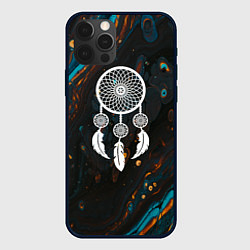 Чехол для iPhone 12 Pro Max Ловец снов и чёрный мыльный пузырь, цвет: 3D-черный
