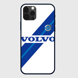 Чехол для iPhone 12 Pro Max Volvo - white and blue, цвет: 3D-черный