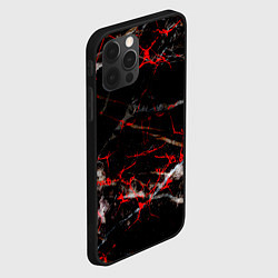 Чехол для iPhone 12 Pro Max Красные узоры, цвет: 3D-черный — фото 2