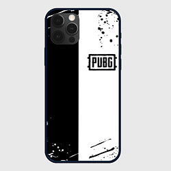 Чехол для iPhone 12 Pro Max Pubg чернобелые краски, цвет: 3D-черный